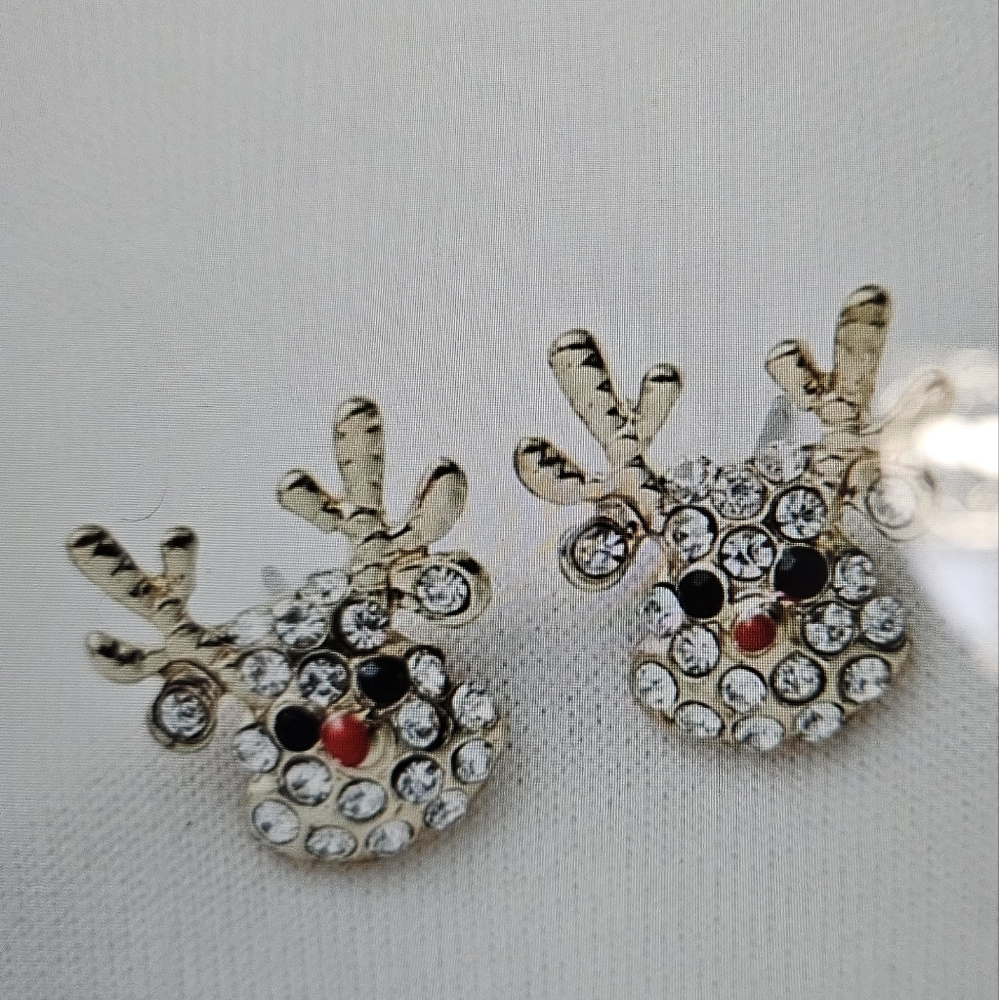 Atelier Sona Gold and Silver Reindeer Earrings